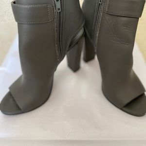Vince Brigham Peep Toe Leather Booties